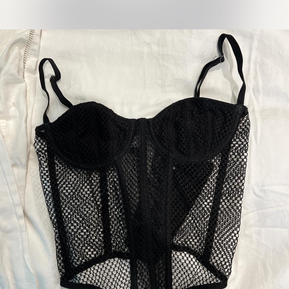 Urban Outfitters Black Mesh Bra Top